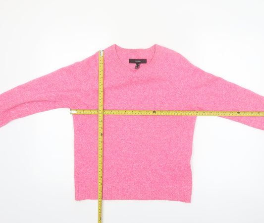 Vero Moda Womens Pink Crew Neck Knit Pullover Jumper XS