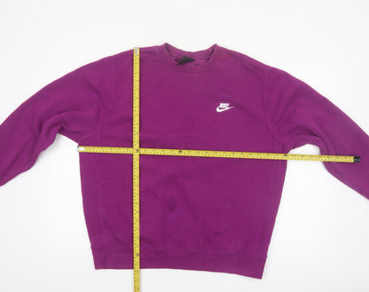 Nike Men's Purple Crew Neck Fleece Sweatshirt L Regular Fit
