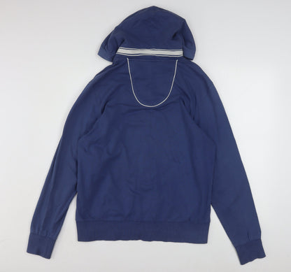 Hugo Boss Men's Blue Full Zip Hoodie Size L Jersey Cotton