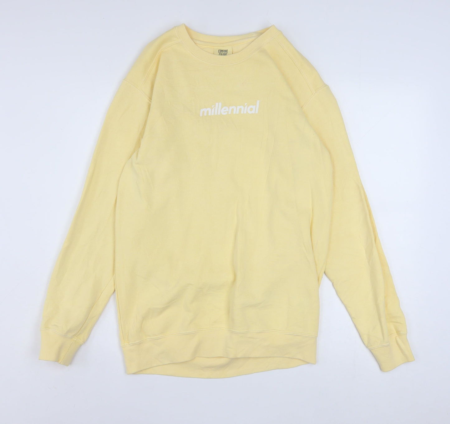 Comfort Colors Men's Yellow Millennial Sweatshirt Small Cotton Blend