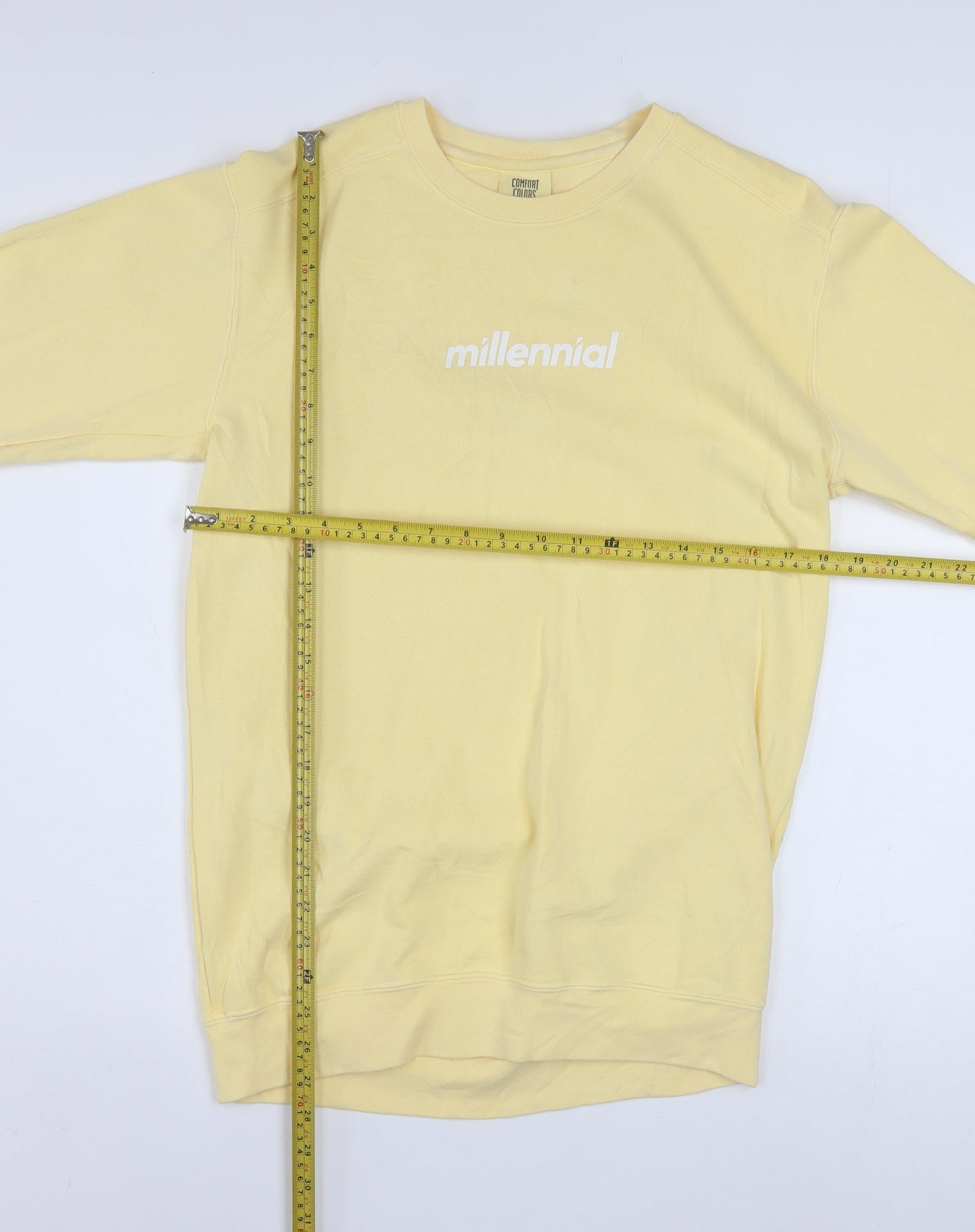 Comfort Colors Men's Yellow Millennial Sweatshirt Small Cotton Blend