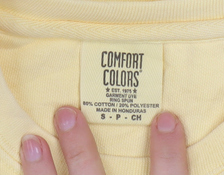 Comfort Colors Men's Yellow Millennial Sweatshirt Small Cotton Blend