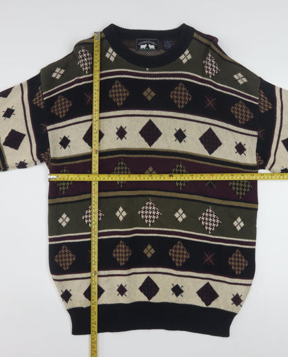 Woods & Gray Men's Multicoloured Cotton Argyle Jumper L