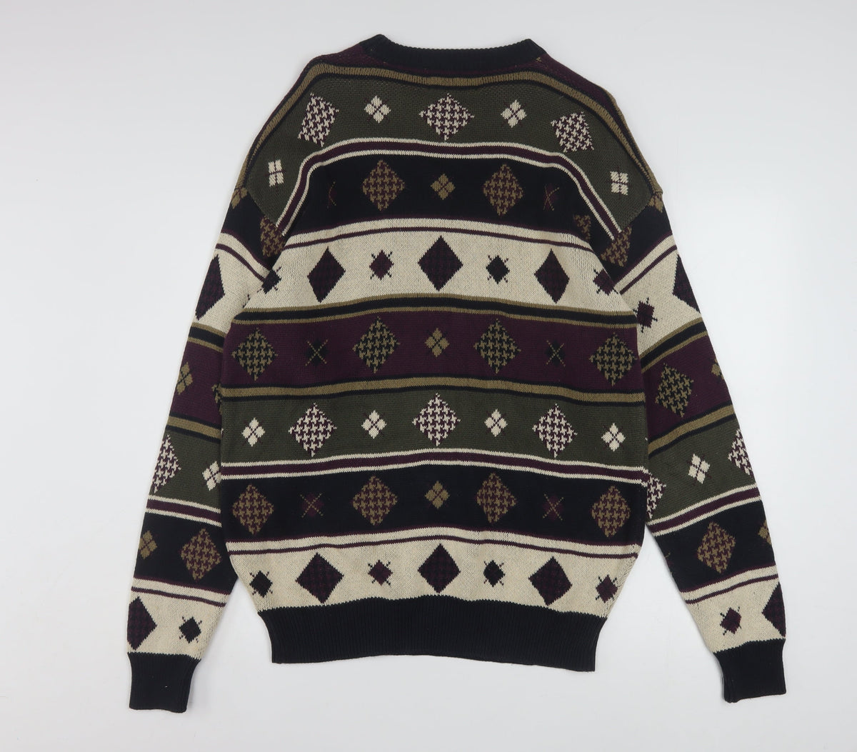 Woods & Gray Men's Multicoloured Cotton Argyle Jumper L