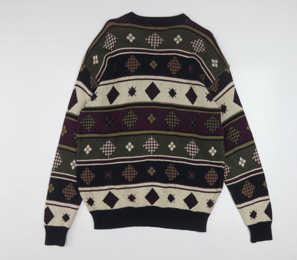 Woods & Gray Men's Multicoloured Cotton Argyle Jumper L