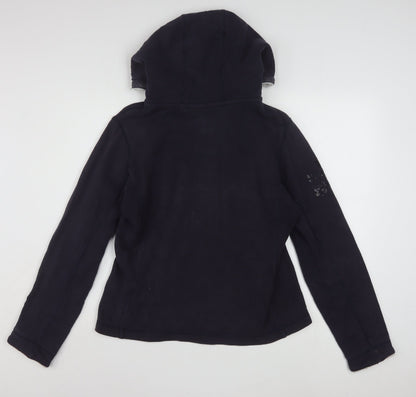Napapijri Womens Black Full Zip Hoodie XL Lined Casual Sweatshirt