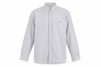 Ralph Lauren Men's Blue Striped Cotton Classic Button-Down Shirt 17/34