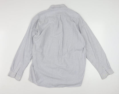 Ralph Lauren Men's Blue Striped Cotton Classic Button-Down Shirt 17/34