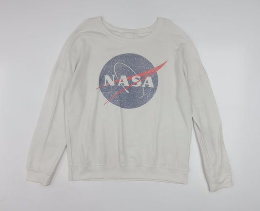 Zoe + Liv Women's White NASA Graphic Pullover Sweatshirt XL