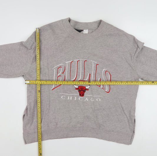 H&M Divided Womens Grey Chicago Bulls Sweatshirt Size 12 Cotton Blend