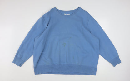 Just My Size Women Blue 3X Relaxed Fit Pullover Sweatshirt