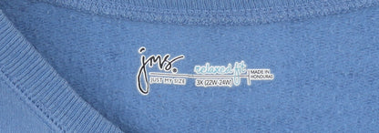 Just My Size Women Blue 3X Relaxed Fit Pullover Sweatshirt
