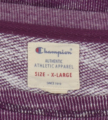Champion Women's Purple Marl Long Sleeve Pullover Sweatshirt XL