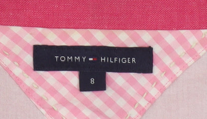 Tommy Hilfiger Womens Multicoloured Checked Blazer Size 8 Cotton Linen