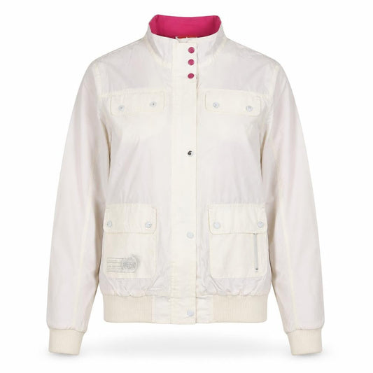 Puma Women Ivory Bomber Jacket Size 10 Lightweight Casual Style