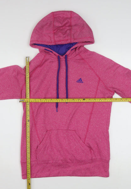 Adidas Womens Pink Pullover Hoodie Small Lightweight Athletic