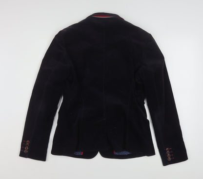 Tommy Hilfiger Women's Black Corduroy Blazer Size 8 Classic Fit