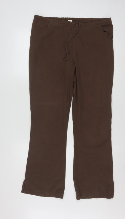 Dickies Womens Brown Cotton Blend Straight Cargo Trousers Size S