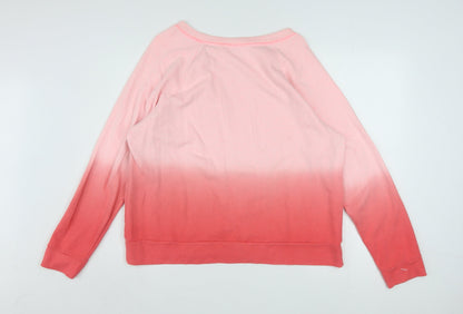 Mossimo Women’s Pink Ombre Crew Neck Long Sleeve Sweatshirt XL