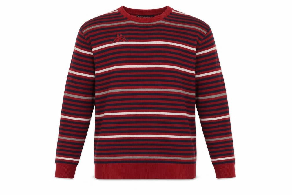 Kappa Mens Red Striped Crew Neck Pullover Jumper XL