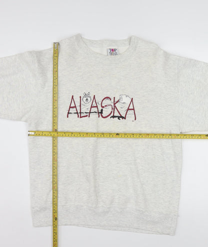 Top Threads Men's Grey Alaska Embroidered Pullover Sweatshirt Size L