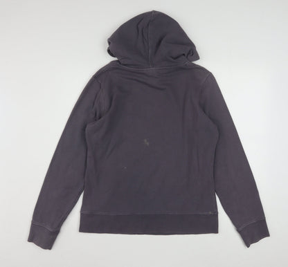 The North Face Womens Grey Pullover Hoodie Size M Graphic Print Cotton Blend