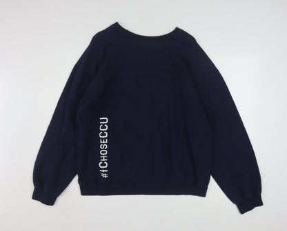 Anvil Navy Sweatshirt Women XL Colorado Christian University Logo