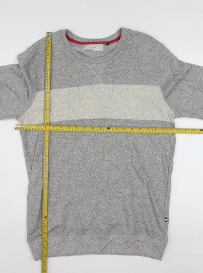 Five Four Men's Grey L Crew Neck Pullover Sweatshirt