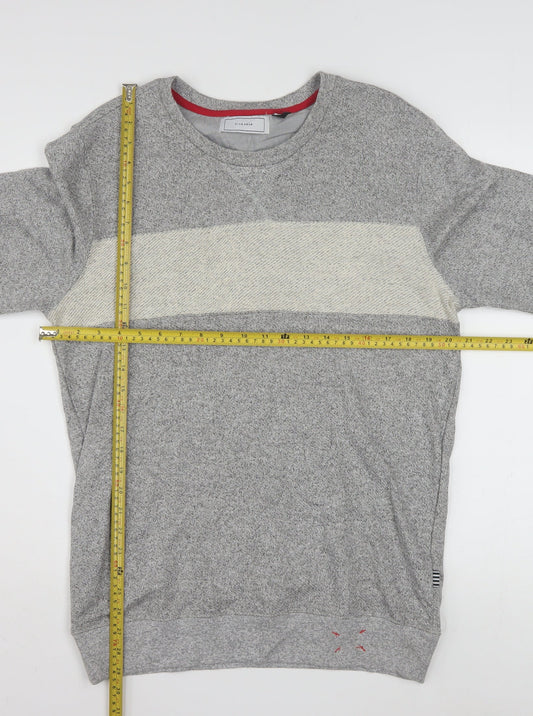 Five Four Men's Grey L Crew Neck Pullover Sweatshirt