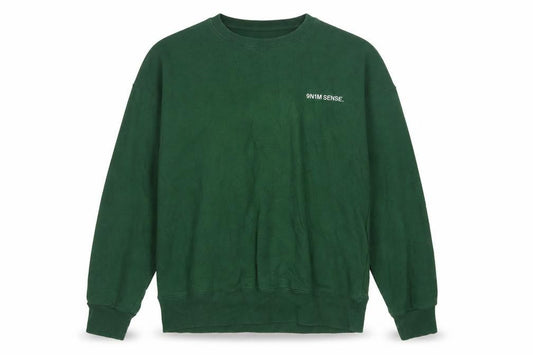 9N1M SENSE Men’s Green Cotton Crew Neck Pullover Sweatshirt L