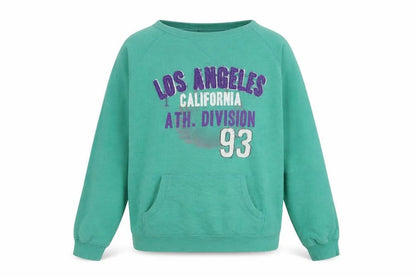 Girl Express Women's Green Los Angeles Graphic Pullover Sweatshirt Size 10