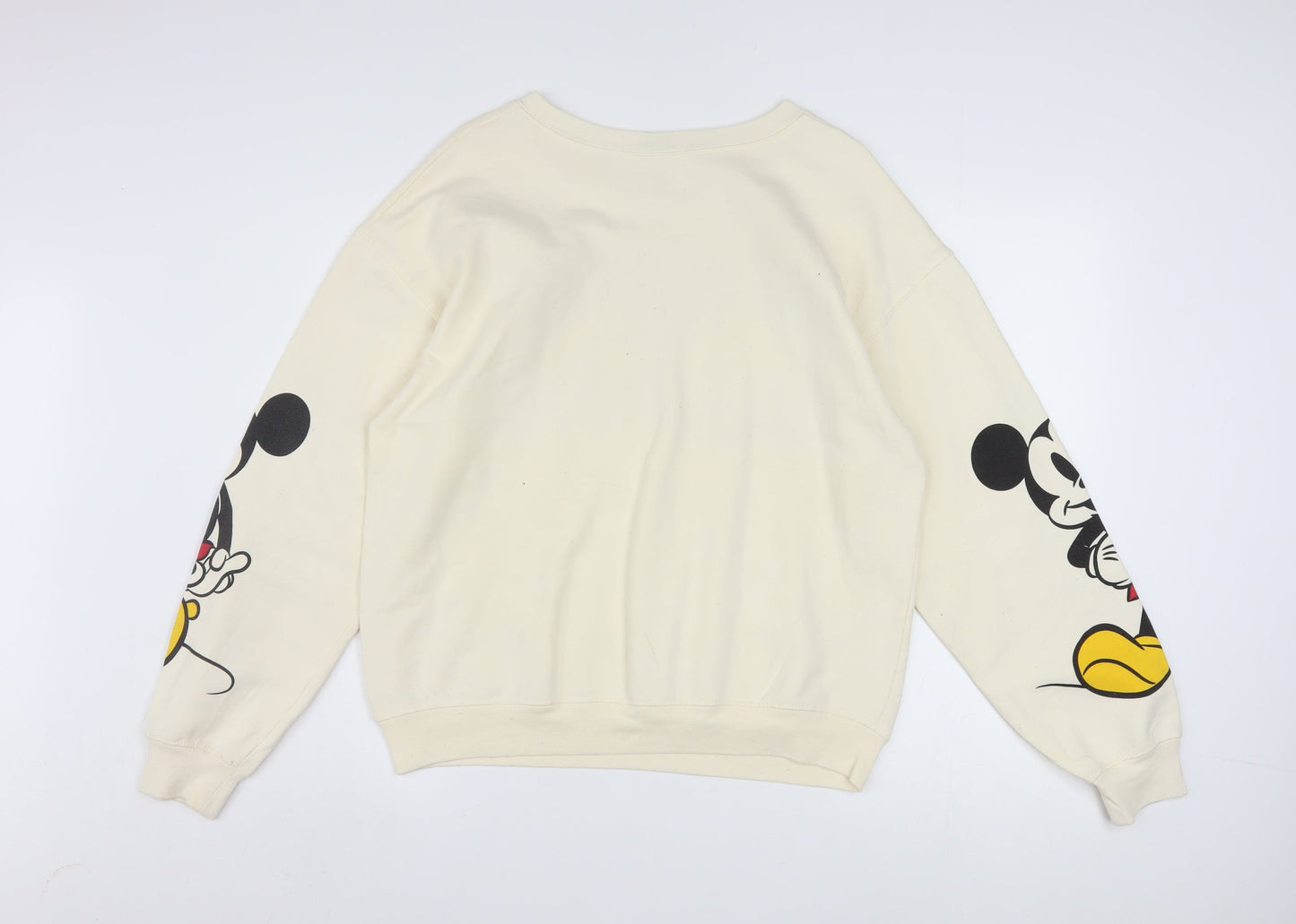 Disney Girls Beige Mickey and Minnie Sweatshirt L 11-13 Years Pullover