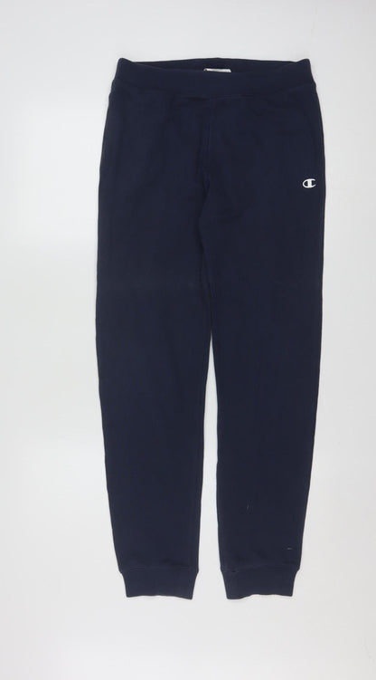 Champion Boys Blue Fleece Jogger Trousers XL 14 Years Elastic Waist