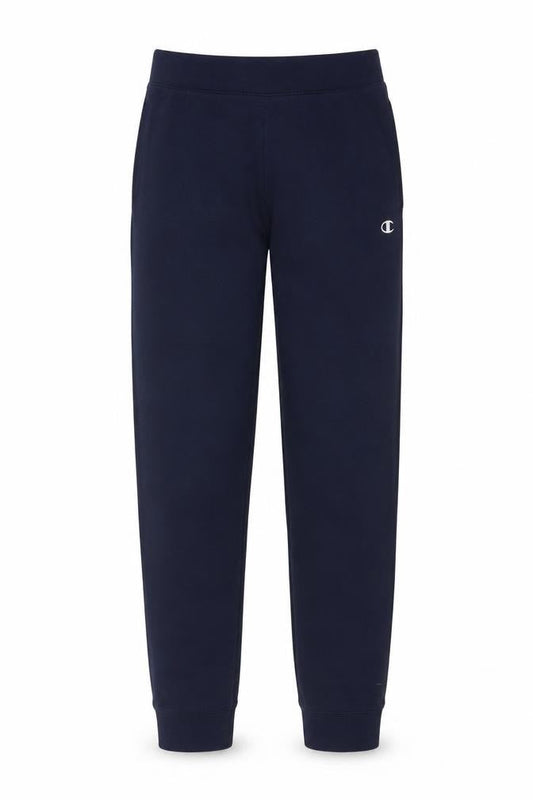 Front view of Champion boys’ blue fleece jogger trousers xl 14 years elastic waist
