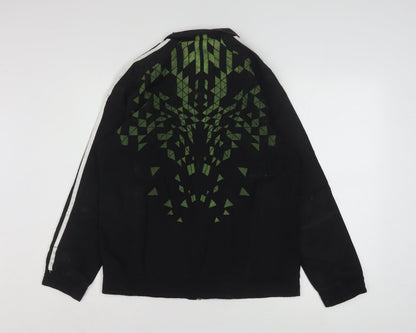 Adidas Boys Black 13-14 Years Track Jacket Full Zip Lined Sportswear
