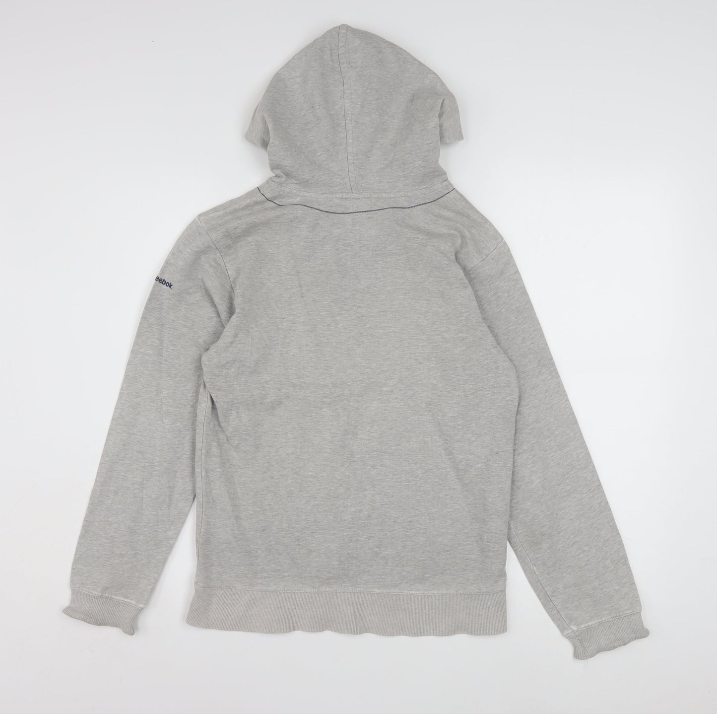 Reebok Girls Grey Hoodie 11-12 Years Pullover Graphic Logo Sweatshirt