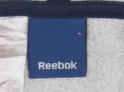 Reebok Girls Grey Hoodie 11-12 Years Pullover Graphic Logo Sweatshirt