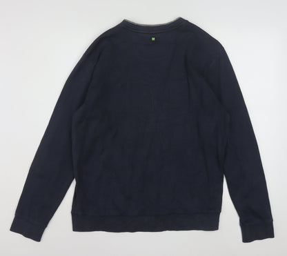 Hugo Boss Men's Blue Slim Fit Logo Sweatshirt XL