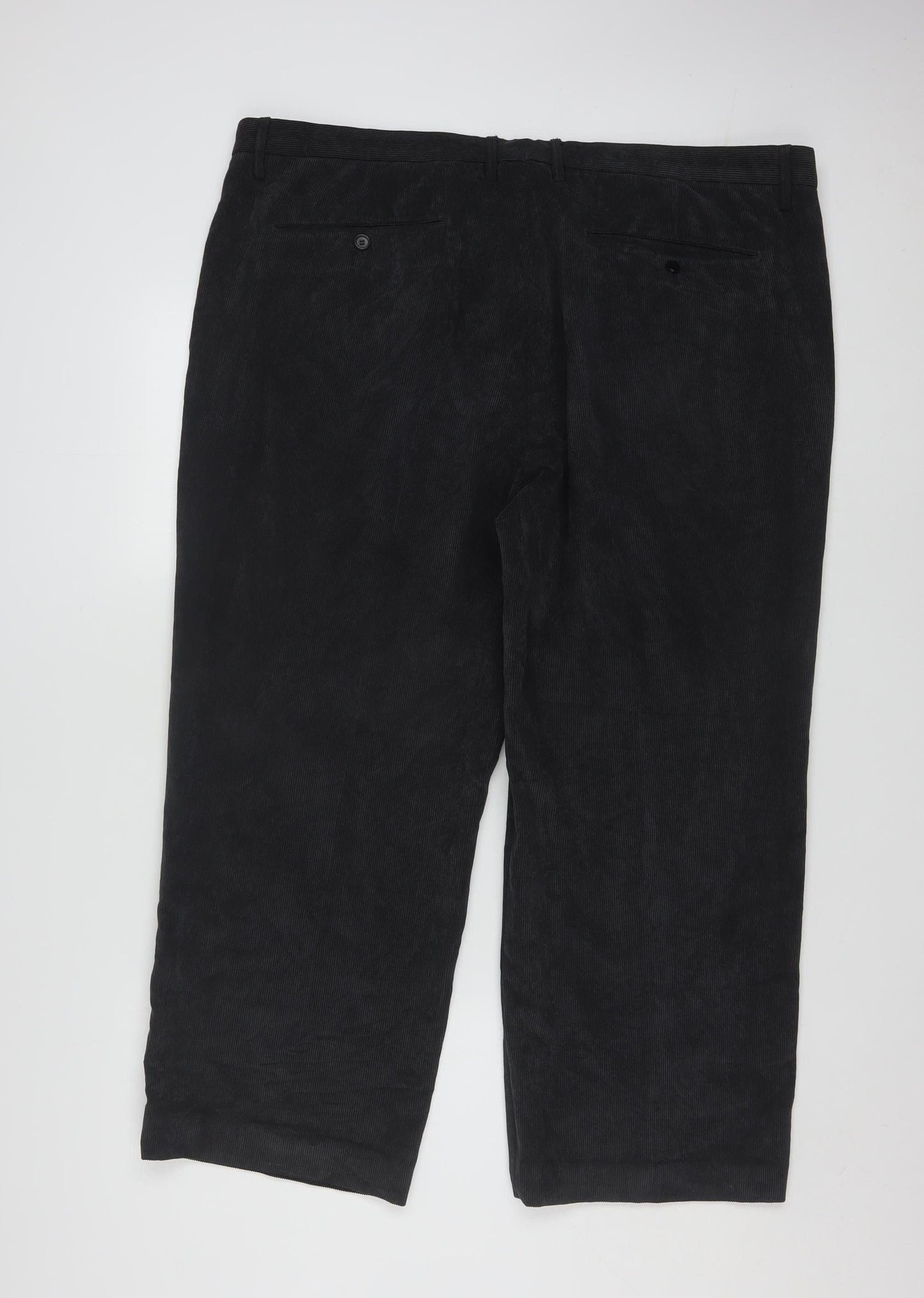 Cortefiel Men's Black Corduroy Chino Trousers Size 2XL 38W