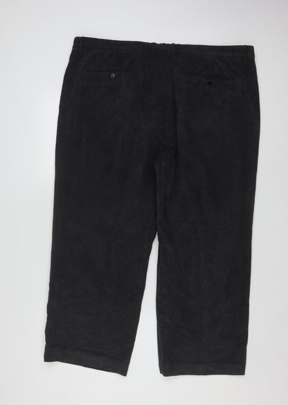 Cortefiel Men's Black Corduroy Chino Trousers Size 2XL 38W