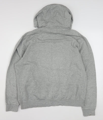 Nike Men’s Grey Pullover Hoodie L Regular Fit Logo Fleece