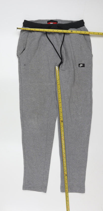 Nike Men's Grey Jogger Trousers M Regular Fit Cotton Blend