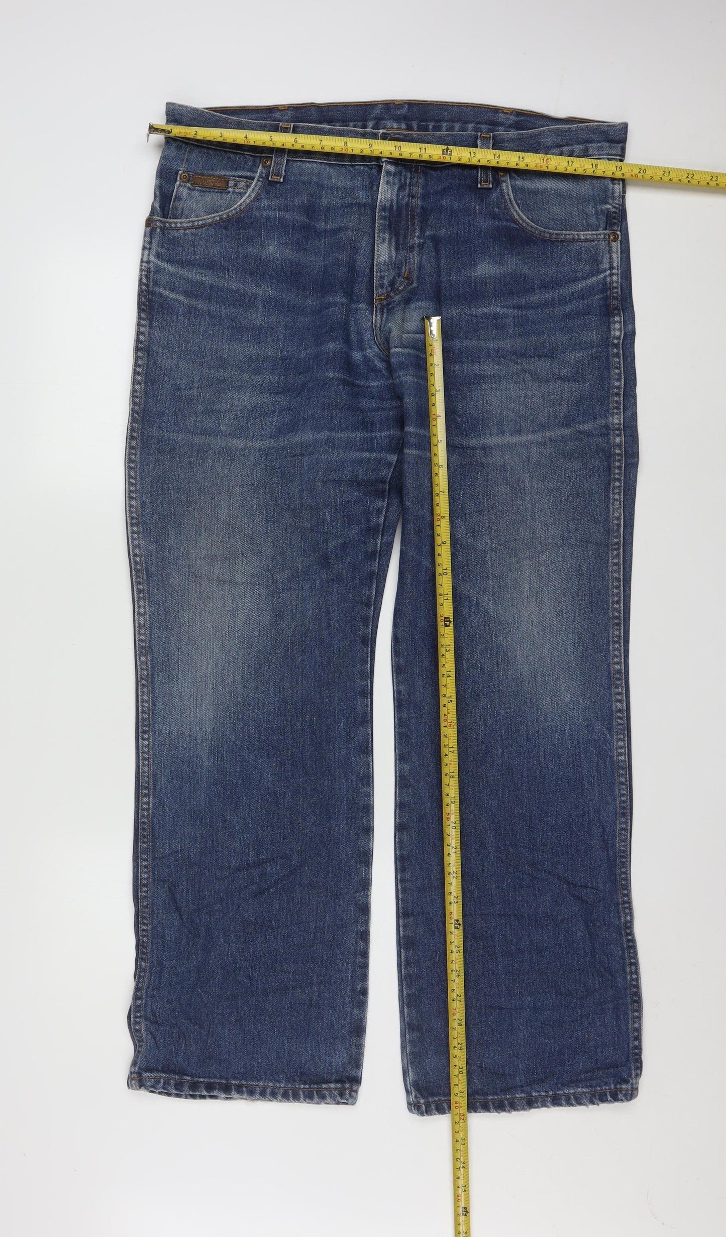 Wrangler Men's Blue Regular Fit Straight Leg Jeans W36 L32