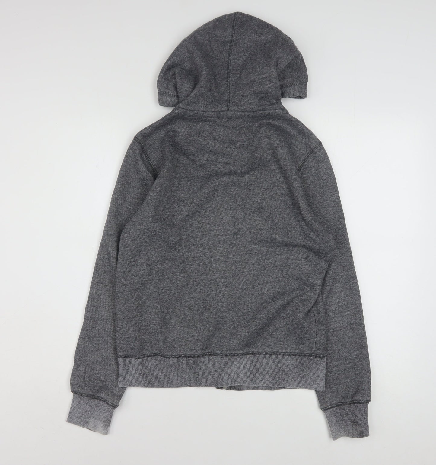 Hollister Women Grey Full Zip Hoodie Medium Embroidered SoCal Logo