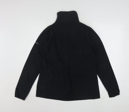 Columbia Womens Black Fleece Pullover Sweatshirt L 1/4 Zip Outdoor