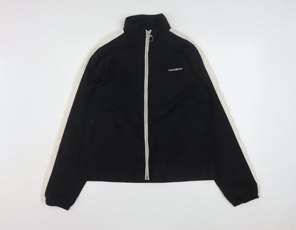 New Balance Womens Black L Windbreaker Jacket with Zip Pockets