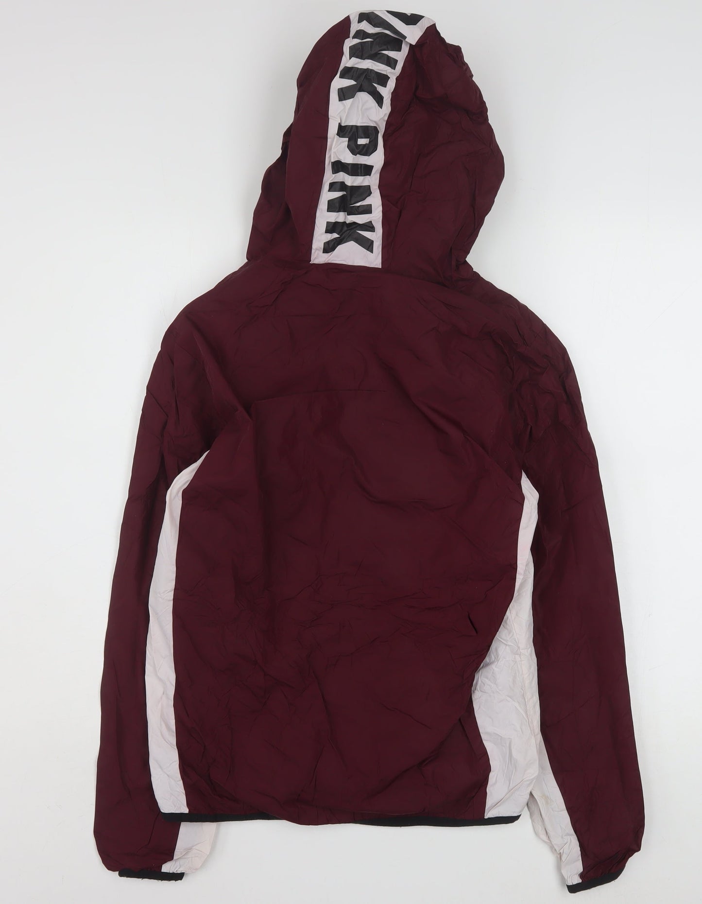 Victoria's Secret PINK Women's Red Windbreaker Jacket XS Hooded Zip Casual