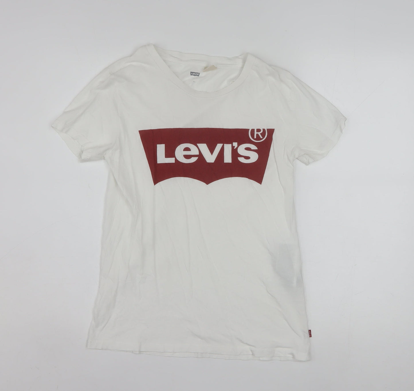 Levi's Men's White XS Graphic Logo Crew Neck Cotton T-Shirt