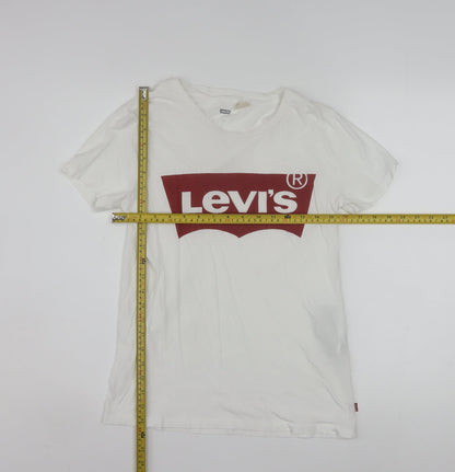Levi's Men's White XS Graphic Logo Crew Neck Cotton T-Shirt