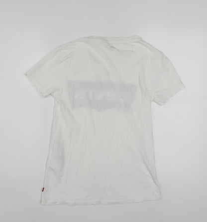 Levi's Men's White XS Graphic Logo Crew Neck Cotton T-Shirt